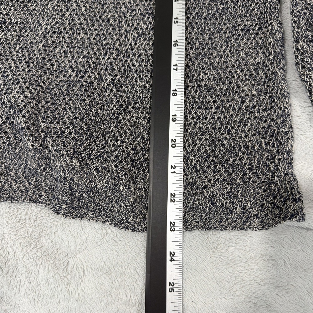 Eileen Fisher Cardigan Sweater Women's MarbledGray Organic Linen Open Front Knit - Picture 12 of 13